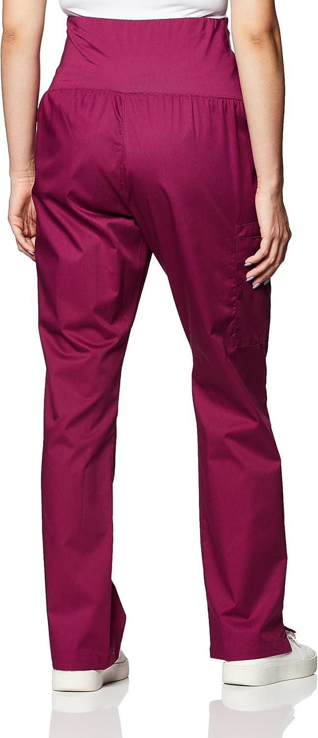 Wink WonderWORK Scrubs for Maternity Cargo Scrub Pants(Wine)