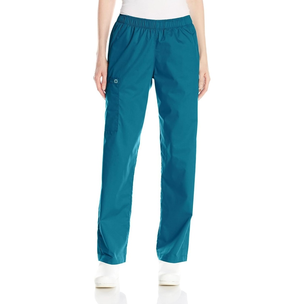 WINK Origins Quebec -Women’s Full Elastic Cargo Scrub Pant(Caribbean Blue)