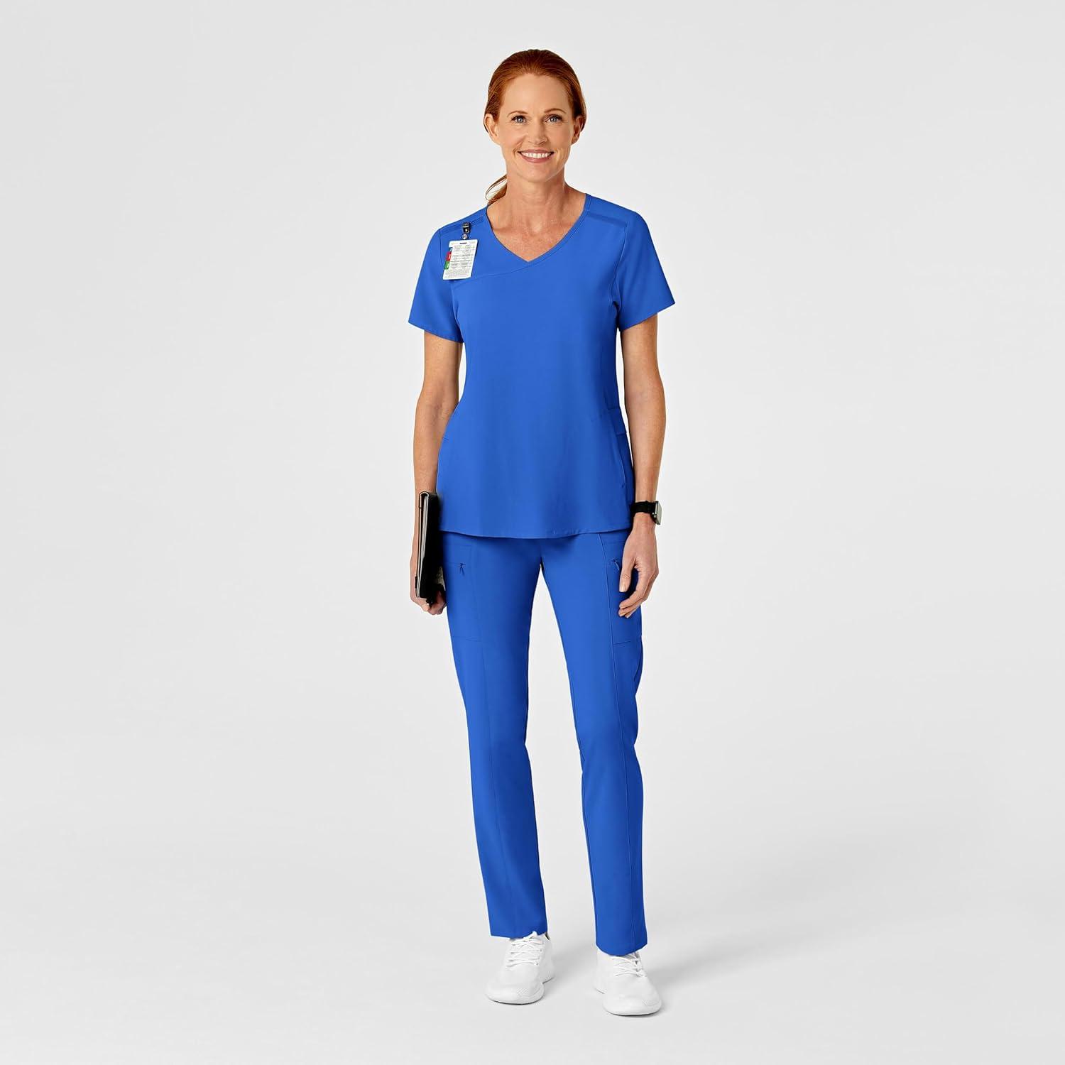 Renew Women’s High Waist Slim Leg Scrub Pant(Royal)