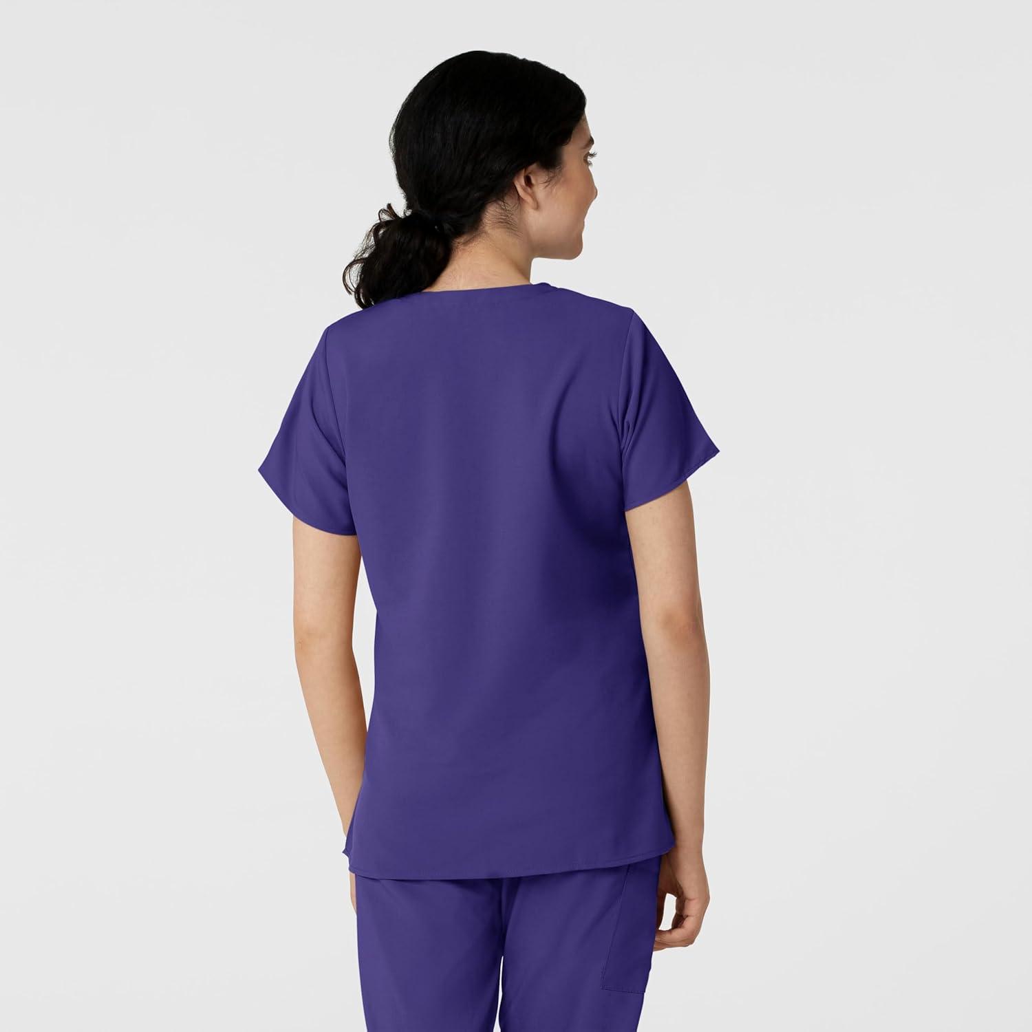 Wink Scrubs for Women, W123, Classic V-Neck Tops with 2 Pockets(Grape)
