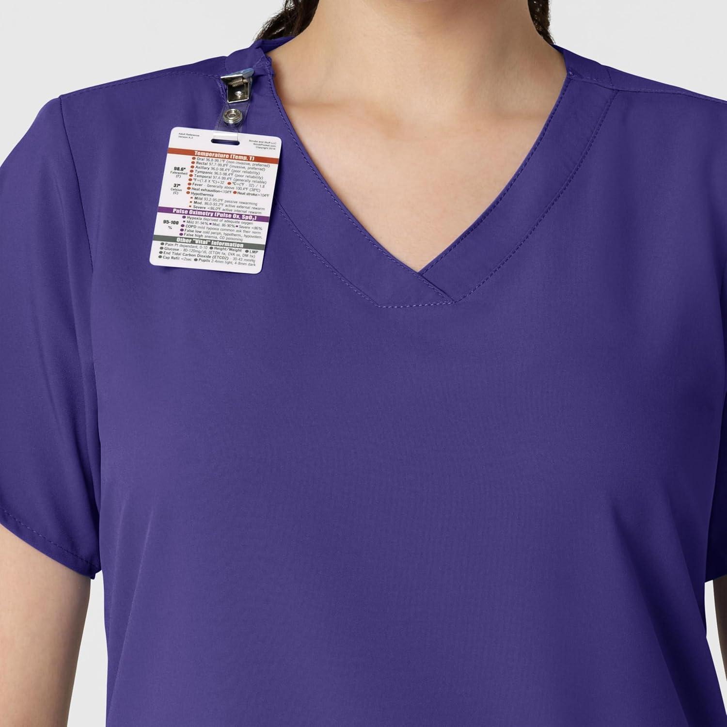 Wink Scrubs for Women, W123, Classic V-Neck Tops with 2 Pockets(Grape)