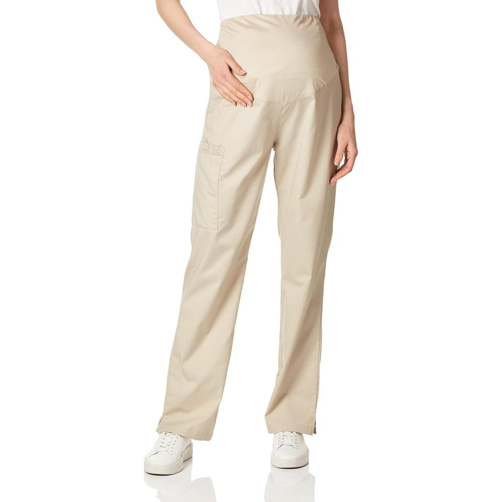 Wink WonderWORK Scrubs for Maternity Cargo Scrub Pants(Khaki)