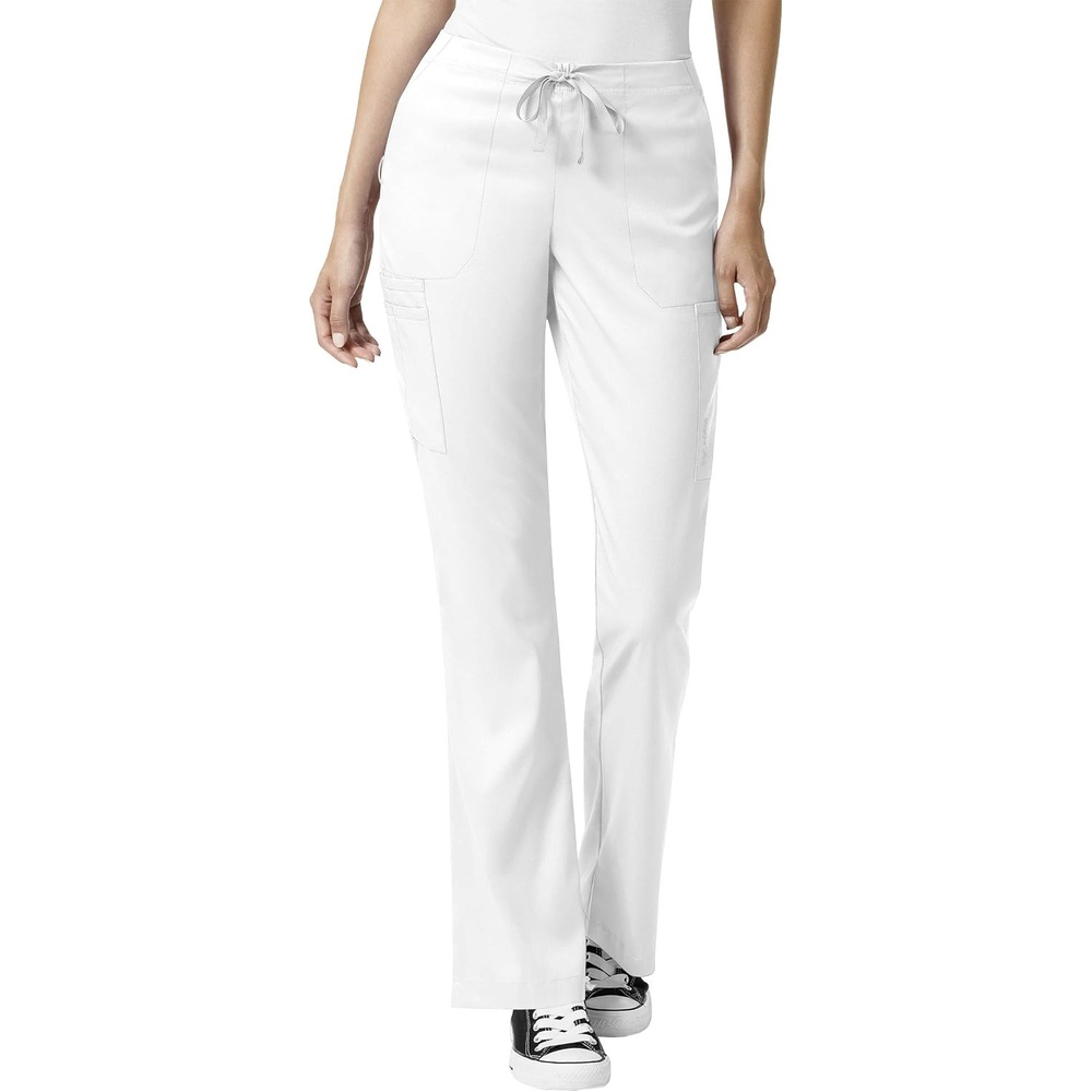 WINK PRO Women’s Moderate Flare Leg Cargo Scrub Pant(White)