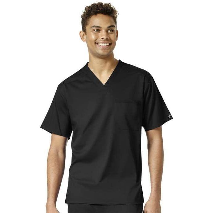 WonderWink Mens Men’s V-Neck Scrub Top(Black)