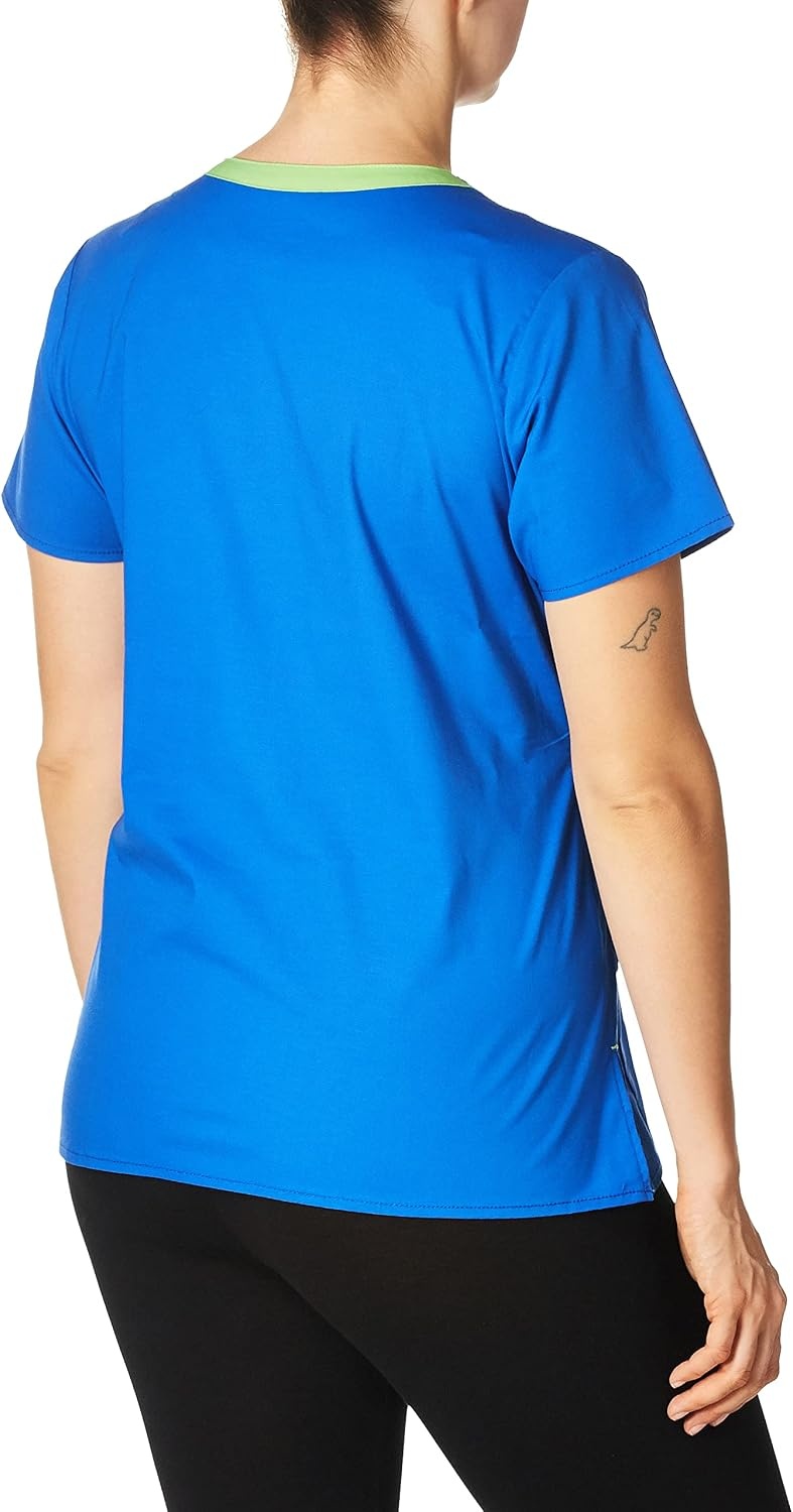 Wink WonderFLEX Patience – Women’s Curved Notch Neck Scrub Top(Royal)