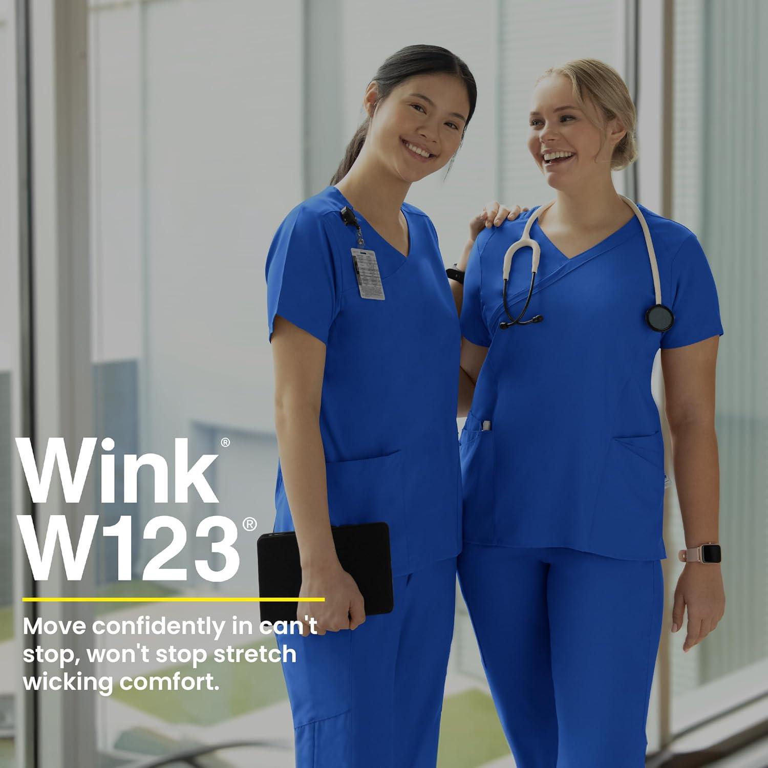 WonderWink Womens Women’s Mock Wrap Scrub Top(Navy)