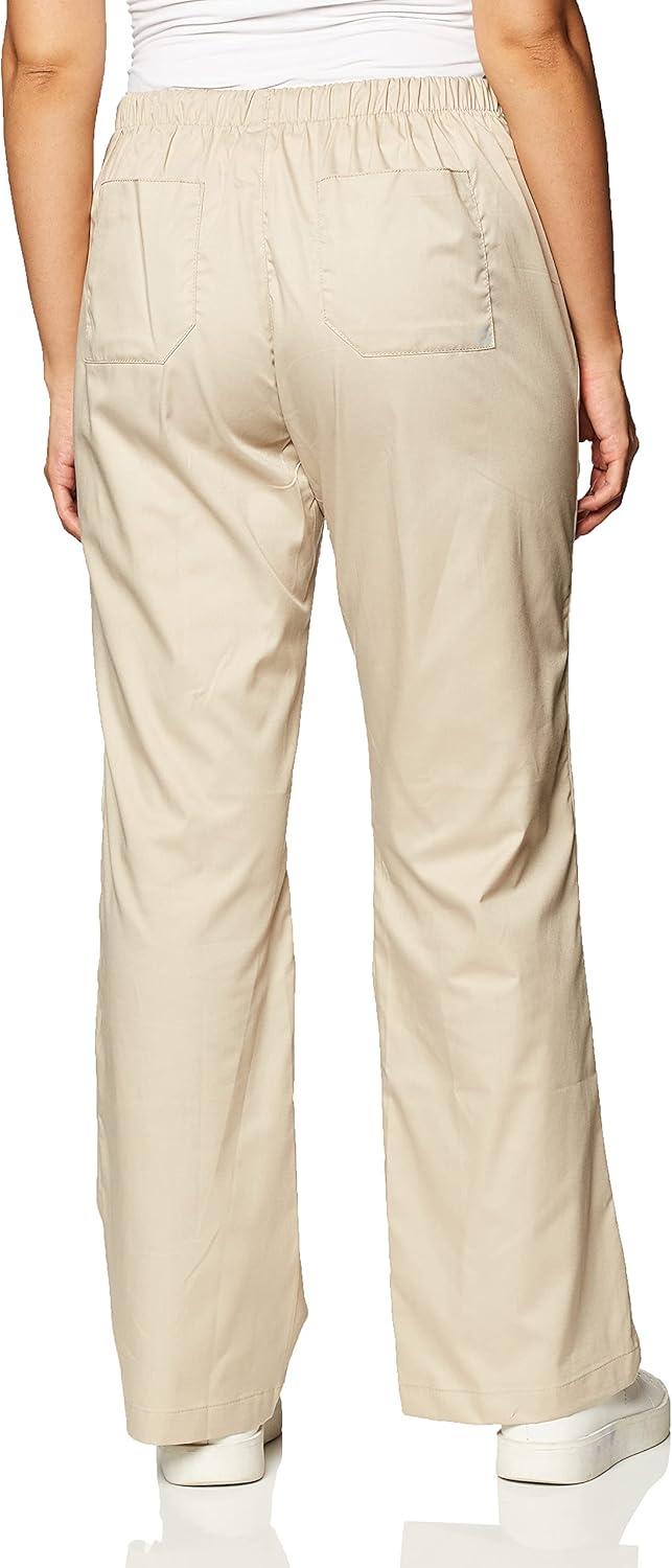 Wink WonderWORK Scrubs for Women, Flare Leg Scrub Pants(Khaki)