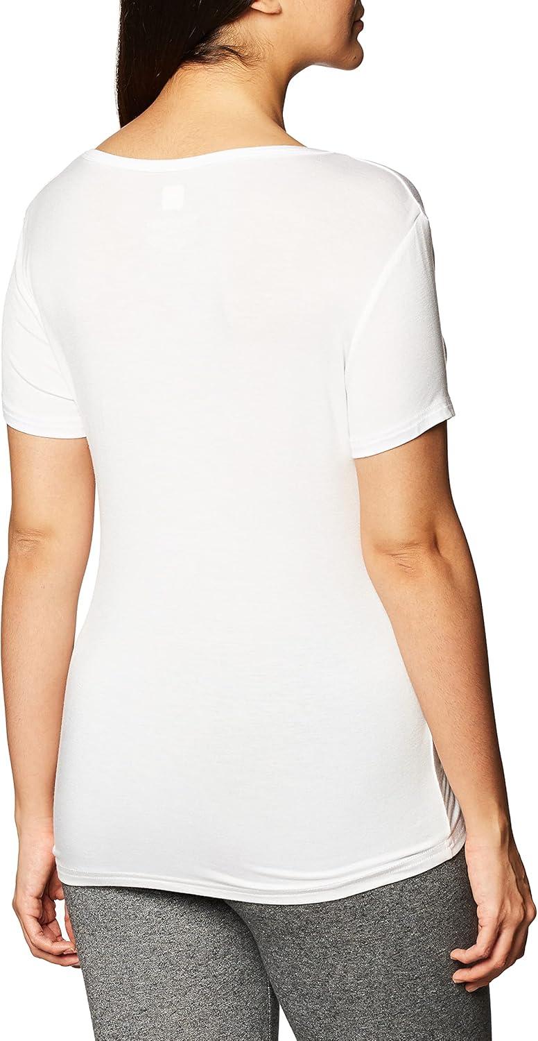 Layers Women’s Silky Knit Short Sleeve Tee(White)