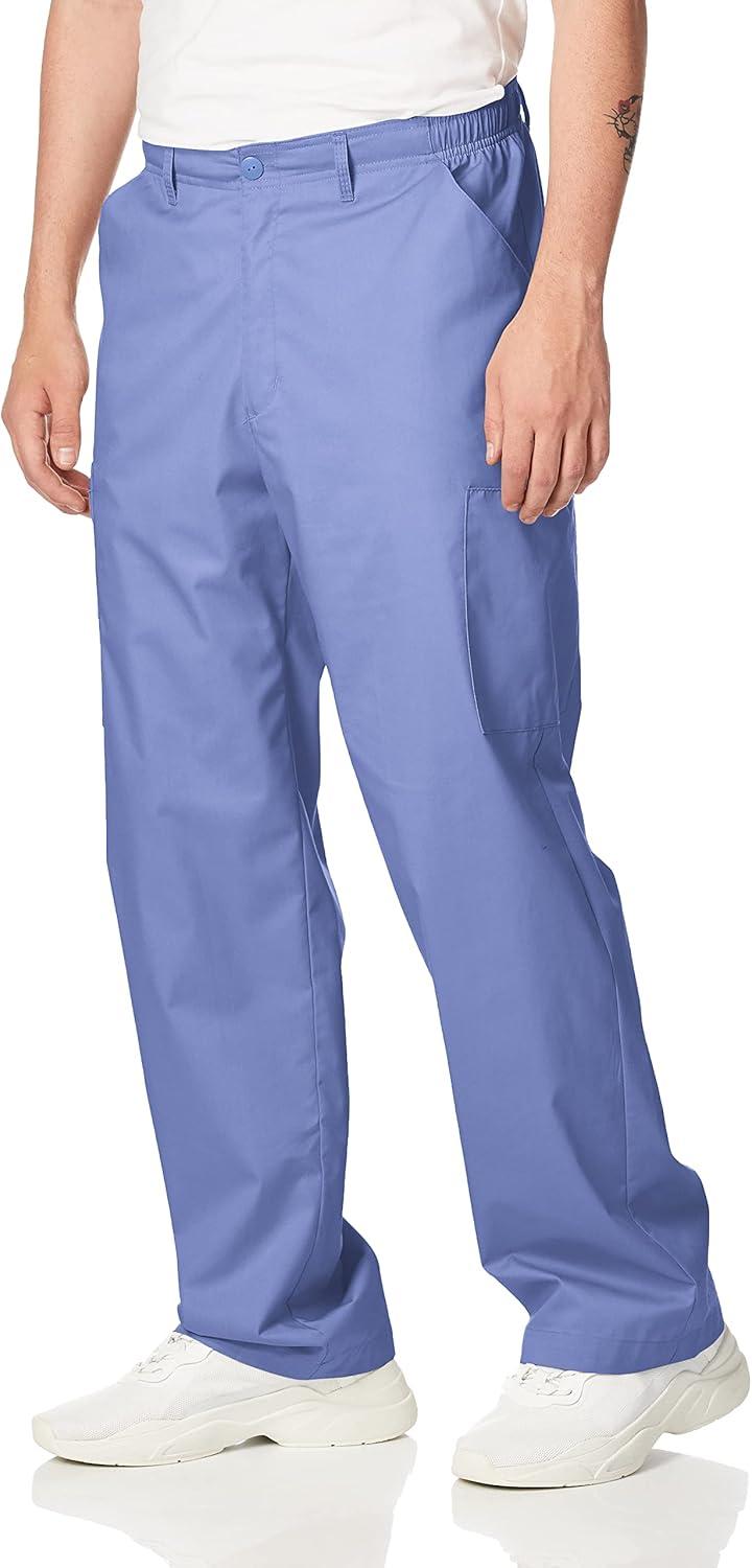 Wink WonderWORK Scrubs for Men, Cargo Scrub Pants(Ceil Blue)