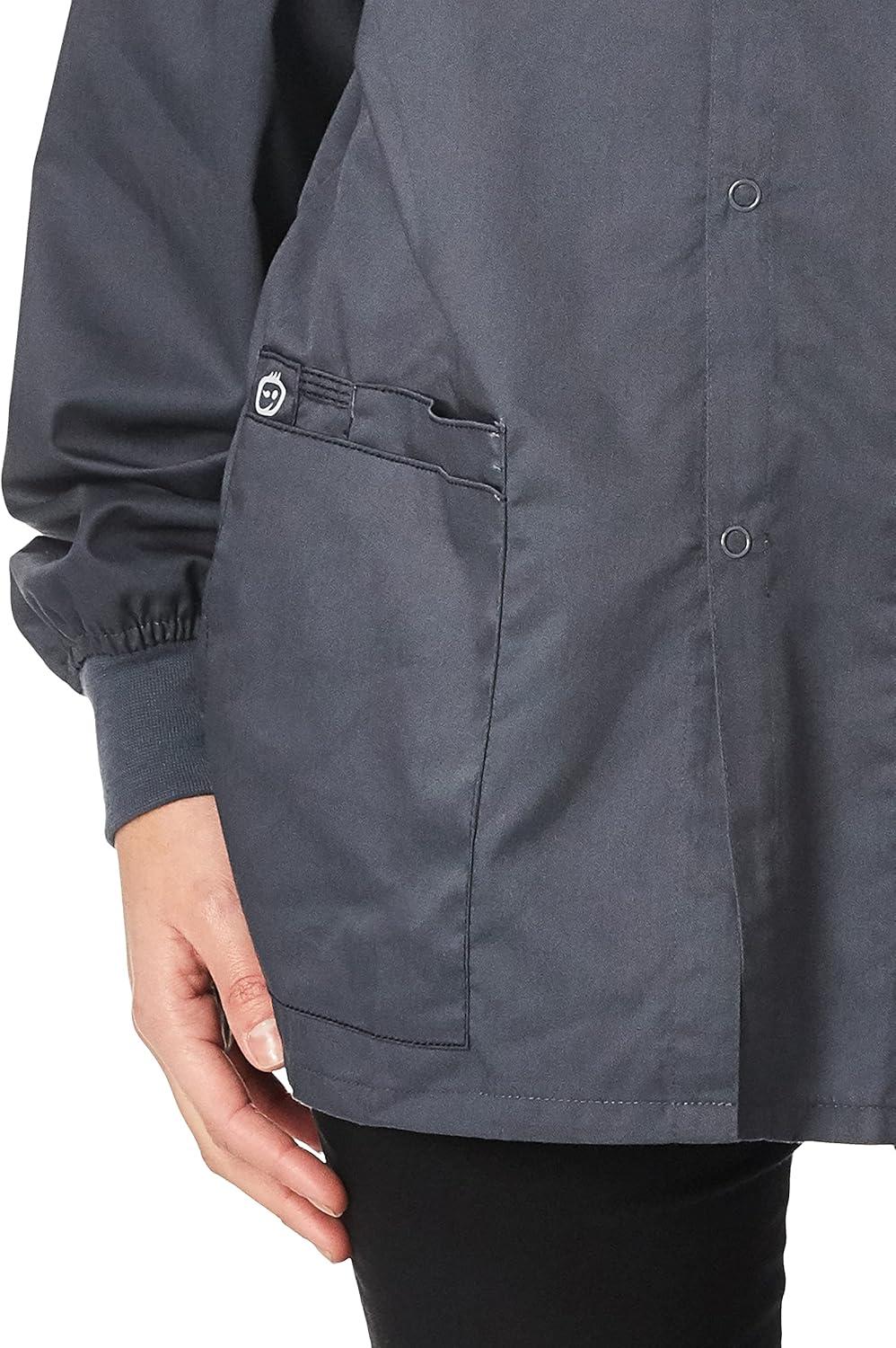 WonderWink womens Snap Front Jacket(Pewter)