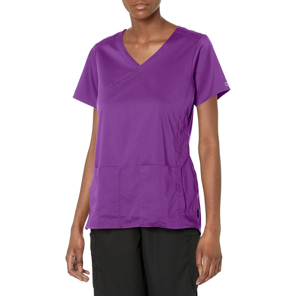 Wink PRO Women’s 4 Pocket Wrap Scrub Top(Eggplant)