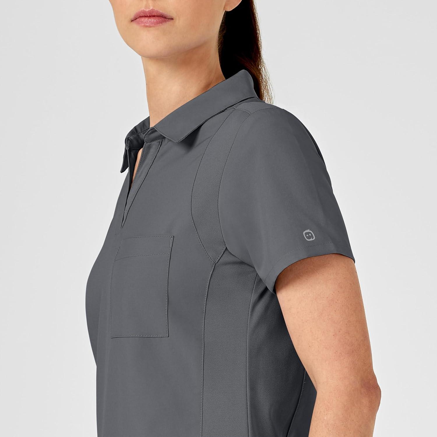 WonderWink Womens Collar Top(Pewter)