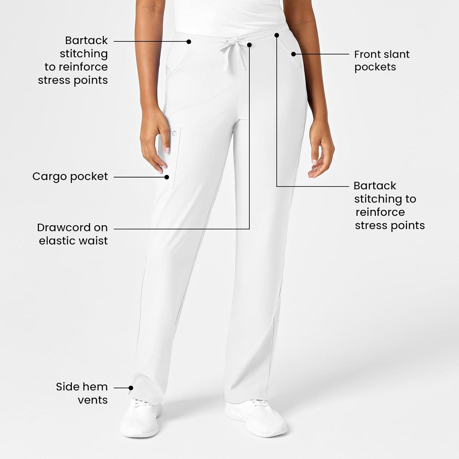 WonderWink Petite Women’s Drawstring Pant(White)