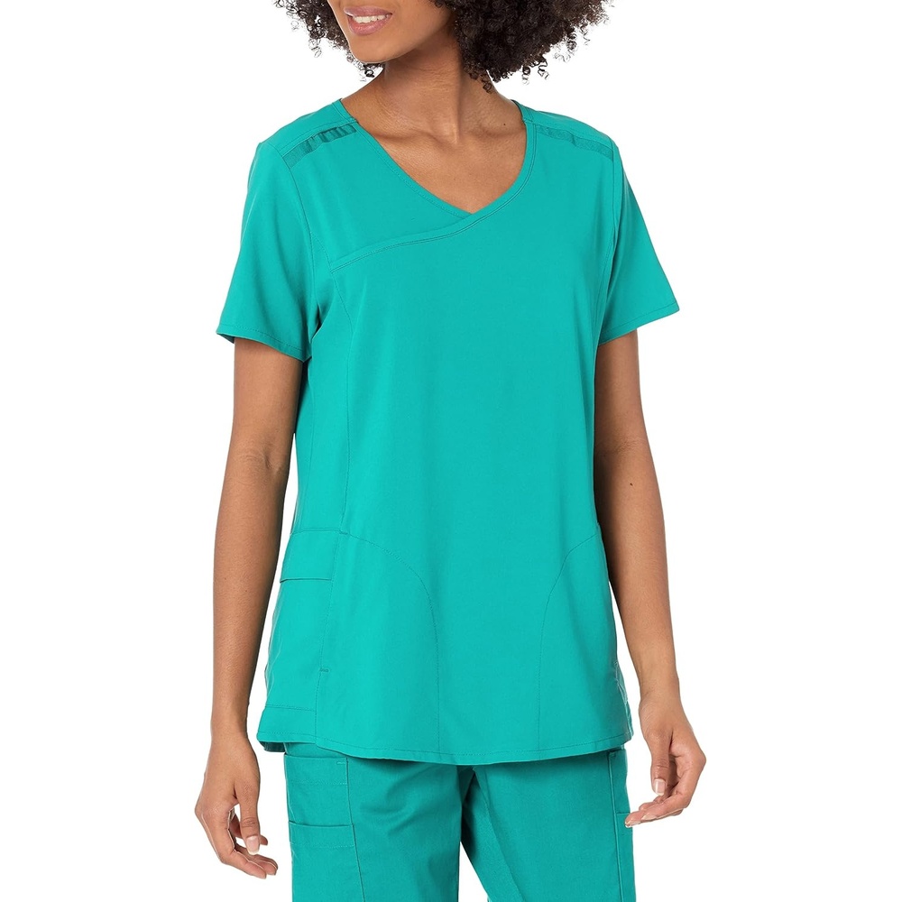 WINK Renew Women’s Mock Wrap Scrub Top(Teal Blue)