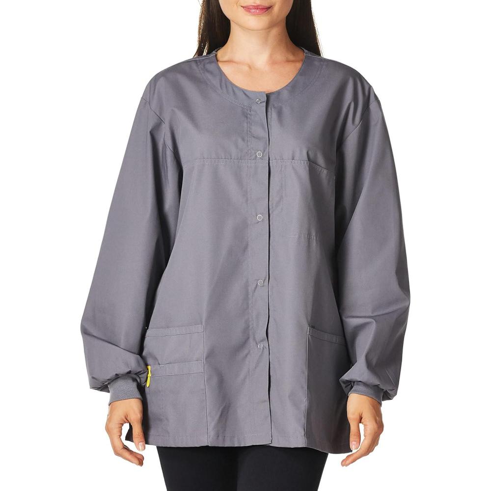 WonderWink Women’s Origins Delta Scrub Jacket(Pewter)