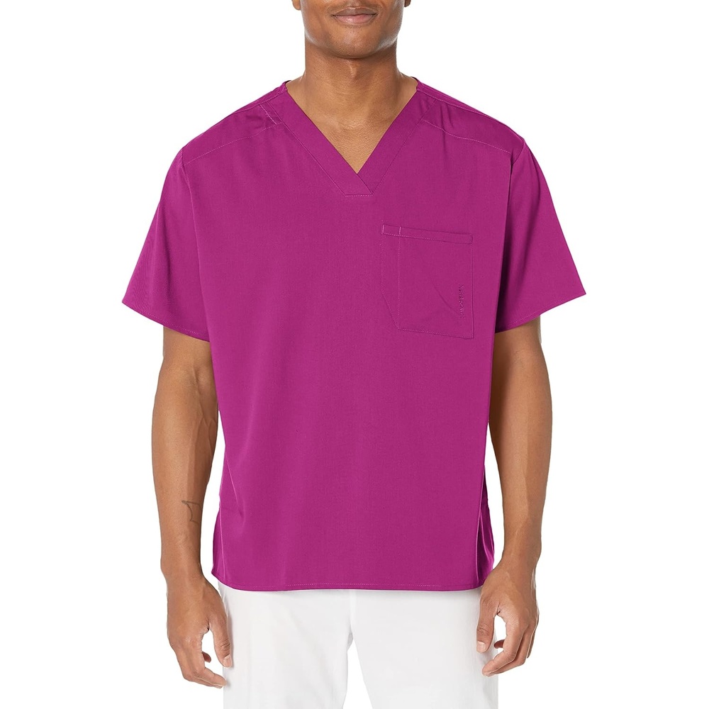 Wink Men’s Men’s V-Neck Scrub Top(Wine)