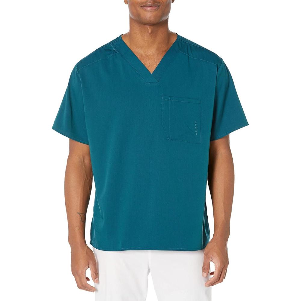 WonderWink Mens Men’s V-Neck Scrub Top(Caribbean)