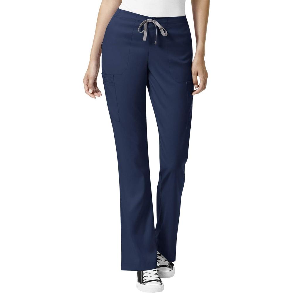 WonderWink Women’s Moderate Flare Leg Cargo Pant(Navy)