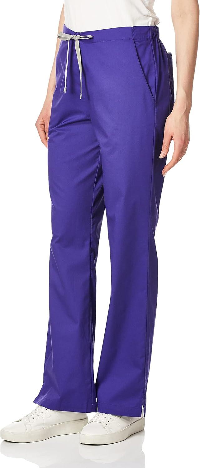 Wink WonderWORK Scrubs for Women, Flare Leg Scrub Pants(Grape)