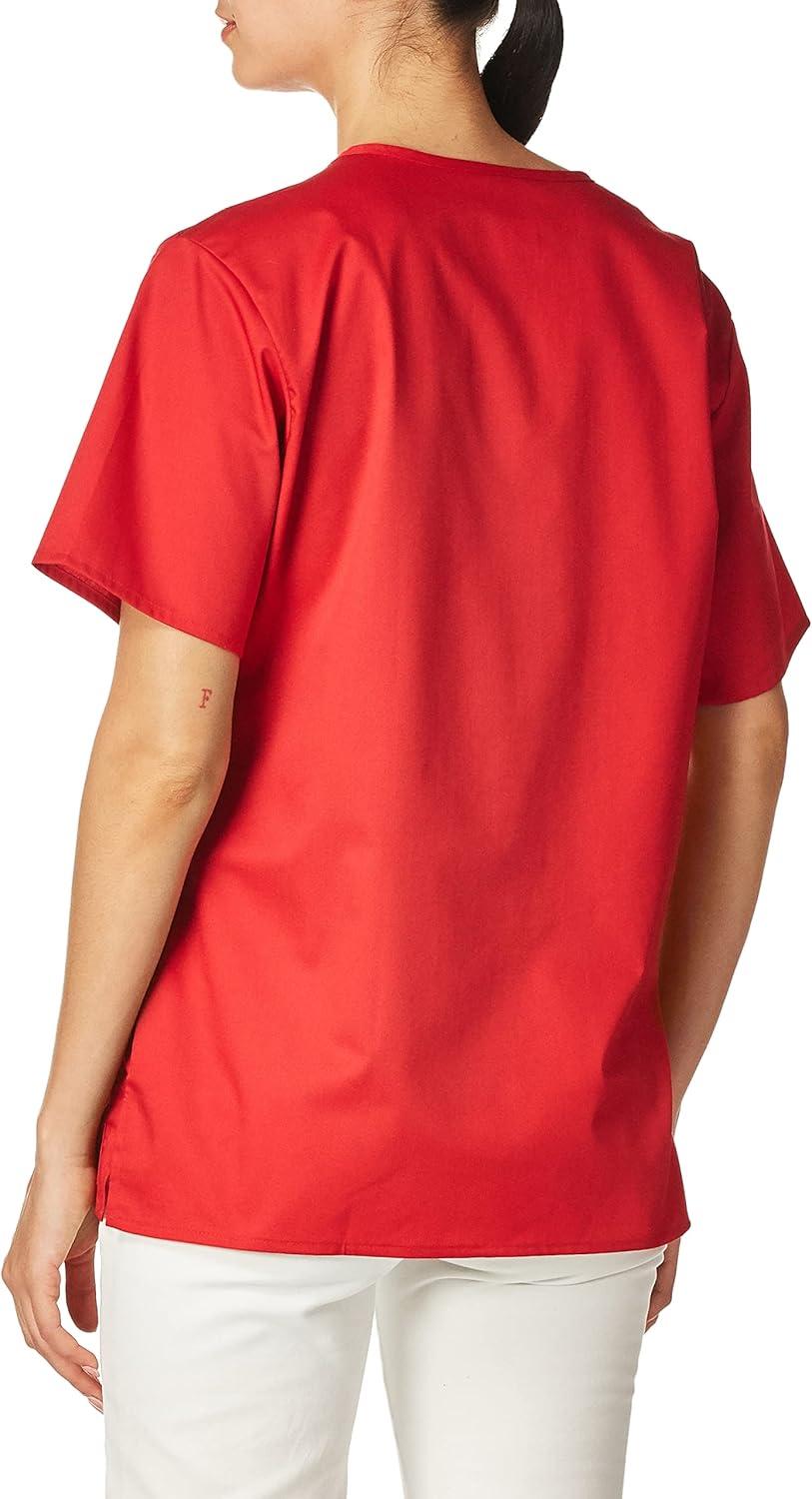 WonderWink Unisex-Adult Unisex V-Neck Top(Red)