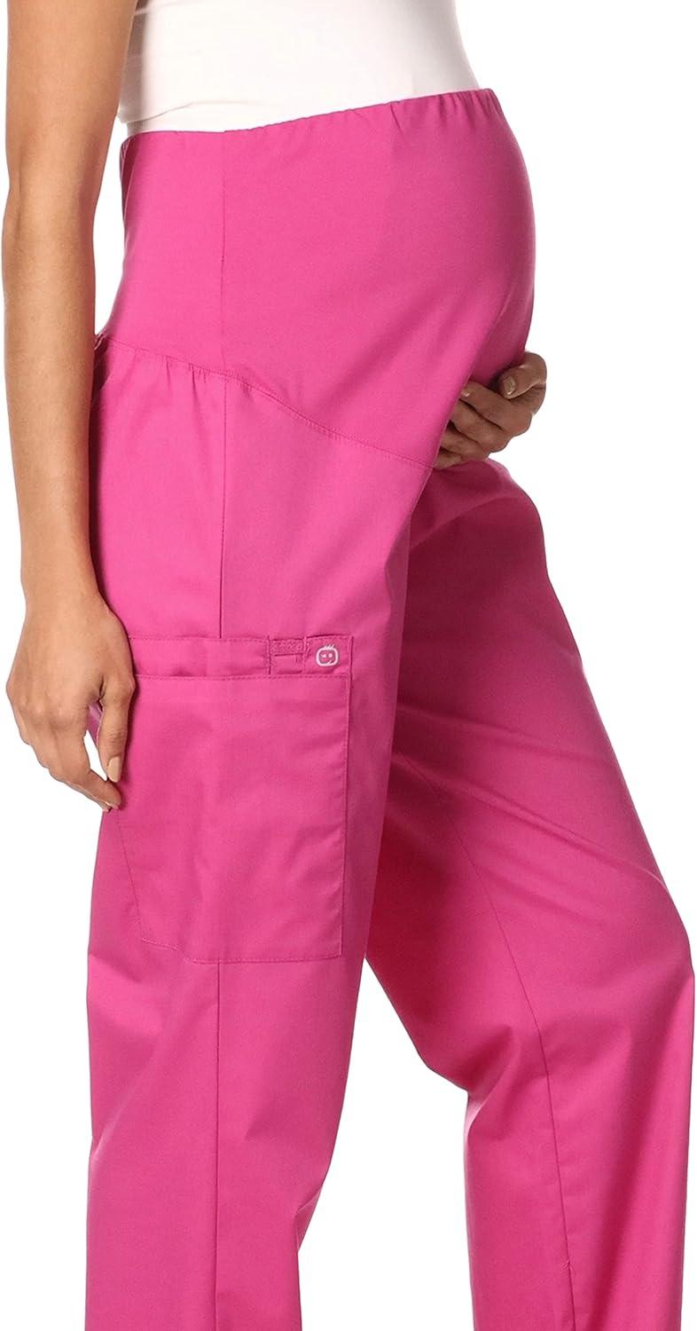 Wink WonderWORK Scrubs for Maternity Cargo Scrub Pants(Fuchsia)