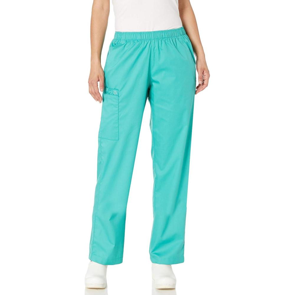WonderWink Women’s Tall Wonderwork Women’s Pull-On Cargo Scrub Pant Tall(Surgical Green)