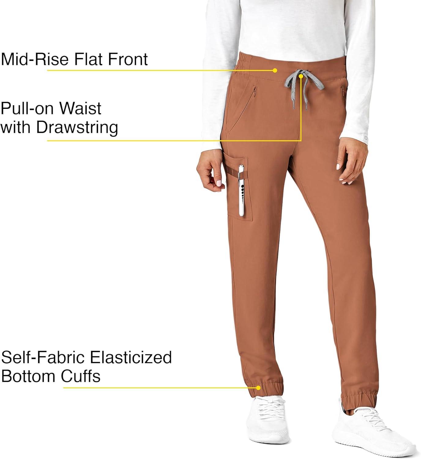 WonderWink Womens Renew Women’s Jogger Scrub Pant(Clay)
