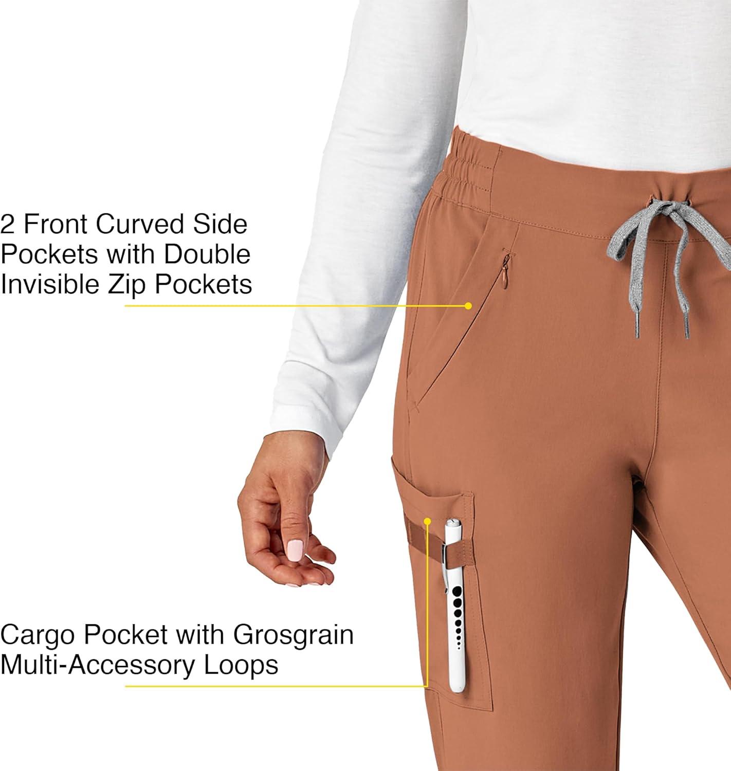 WonderWink Womens Renew Women’s Jogger Scrub Pant(Clay)