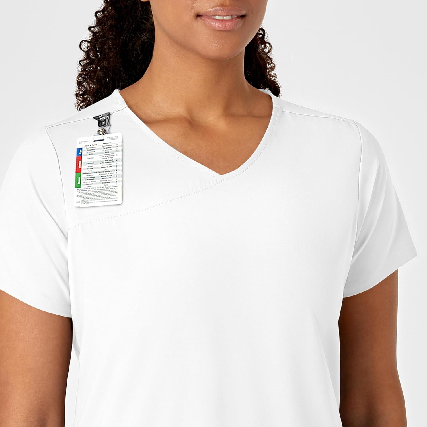 Wink W123 Women’s Y-Neck Wrap Scrub Top(White)
