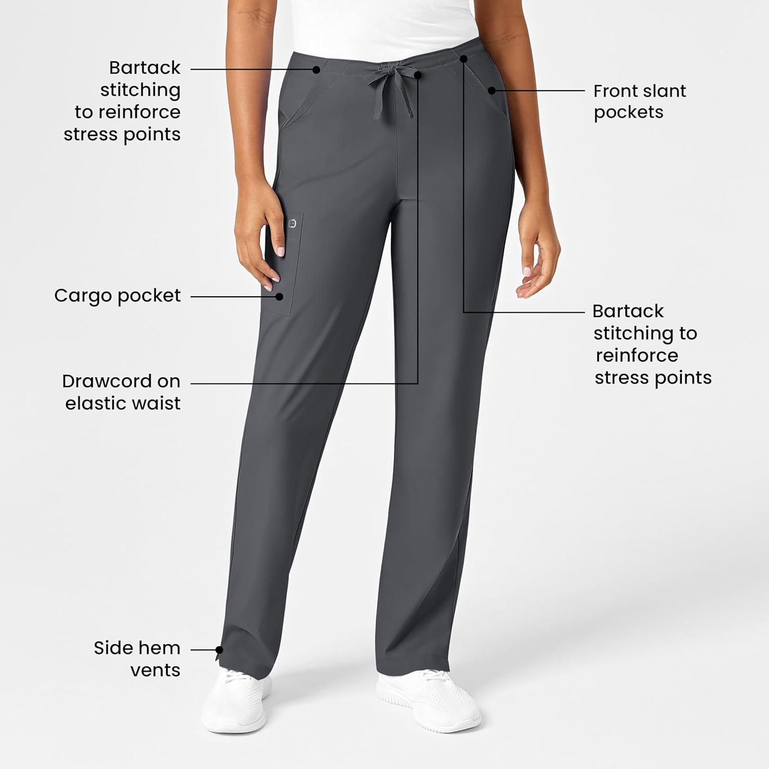 WonderWink Petite Women’s Drawstring Pant(Pewter)