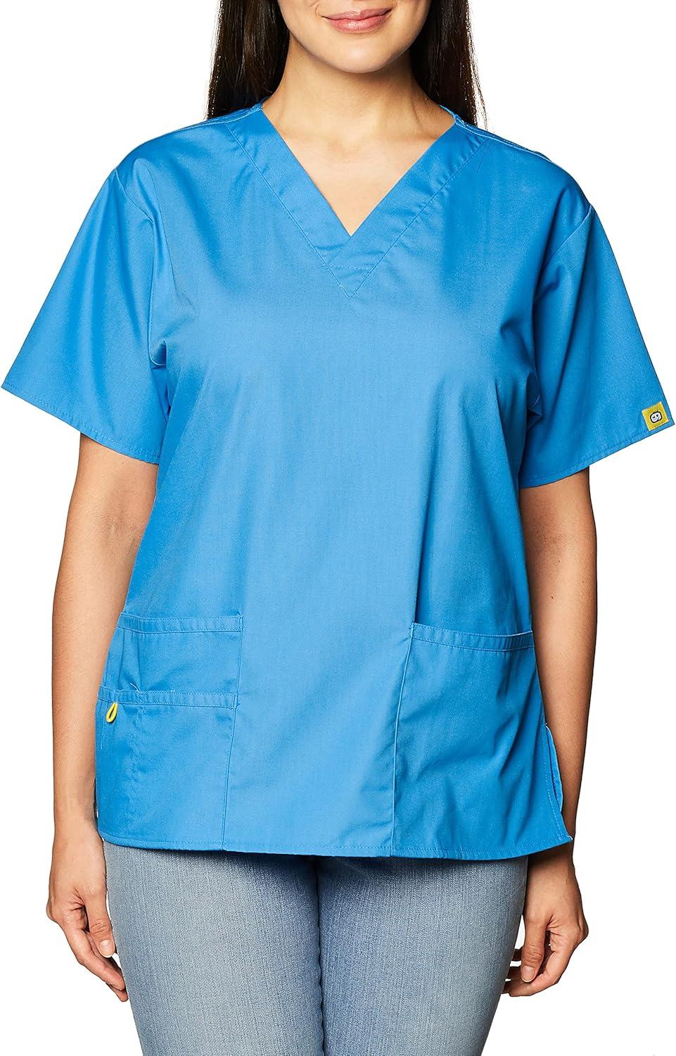 WonderWink Women’s Origins Bravo Scrub Top(Malibu Blue)