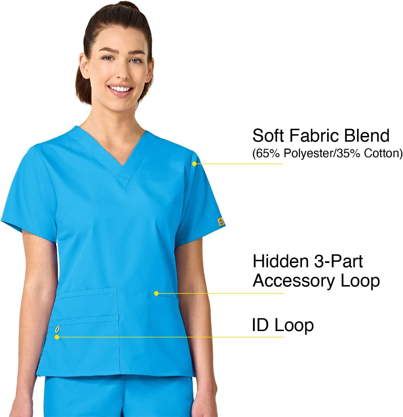 WonderWink Women’s Origins Bravo Scrub Top(Malibu Blue)