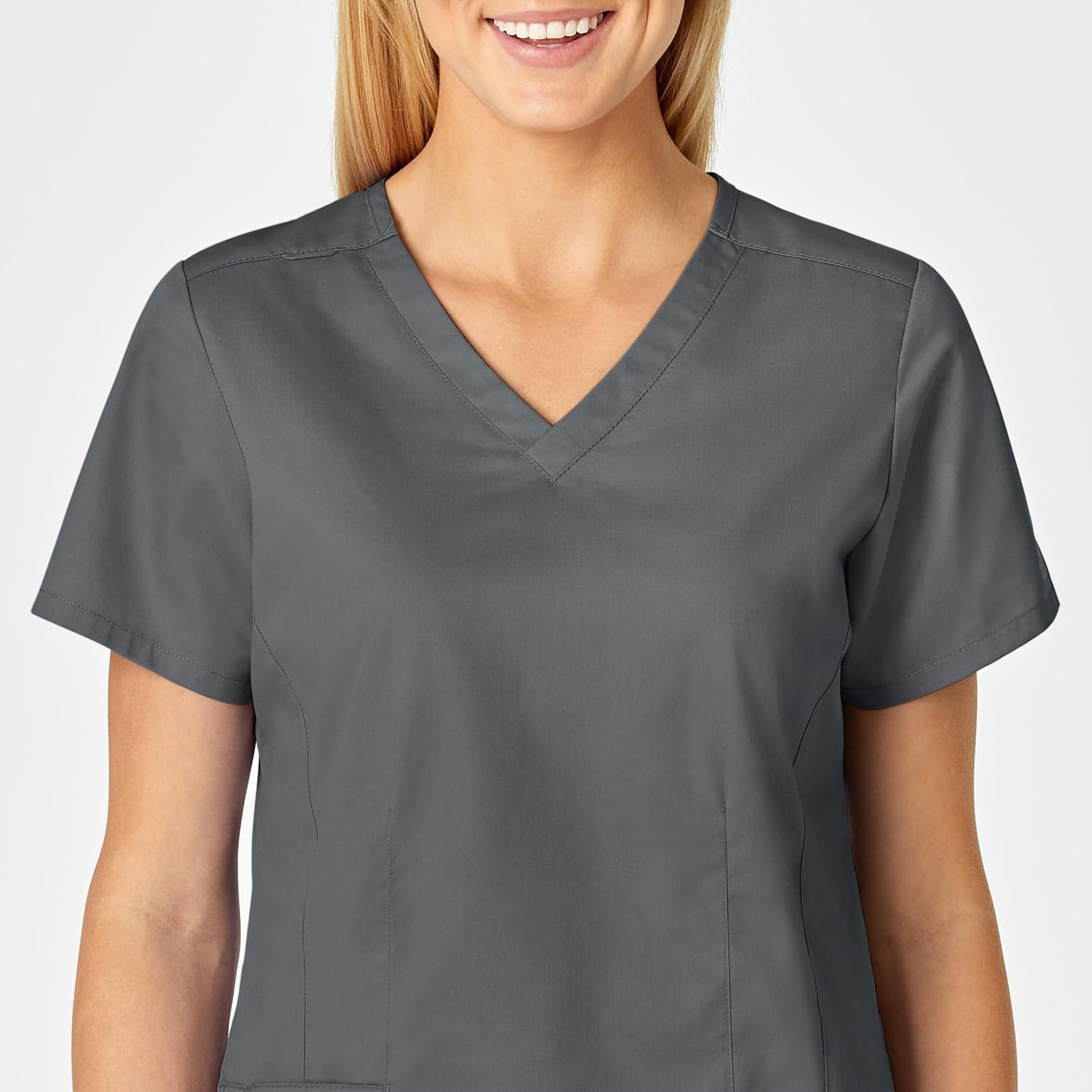 WINK WonderWORK Women’s V-Neck Scrub Top(Pewter)