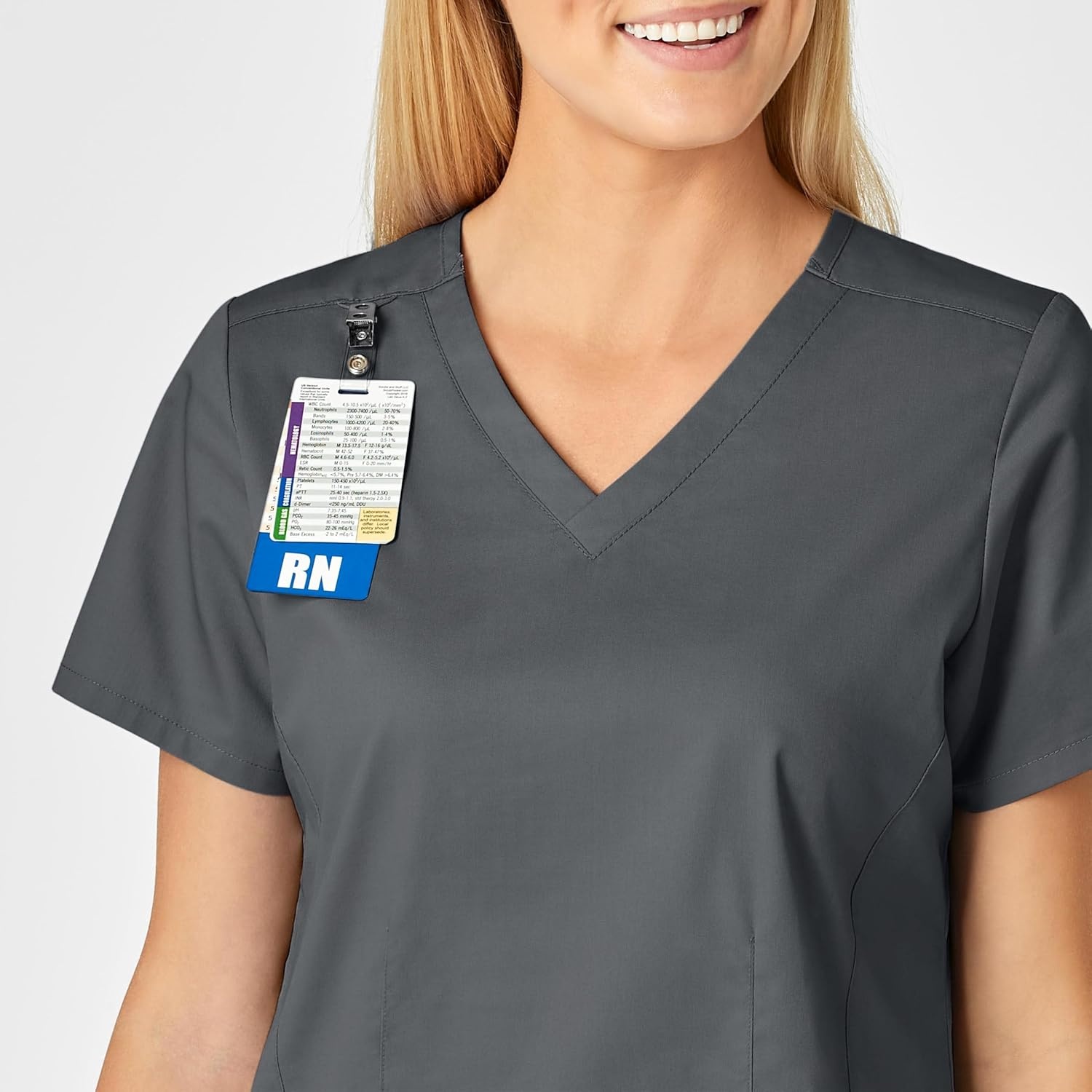 WINK WonderWORK Women’s V-Neck Scrub Top(Pewter)