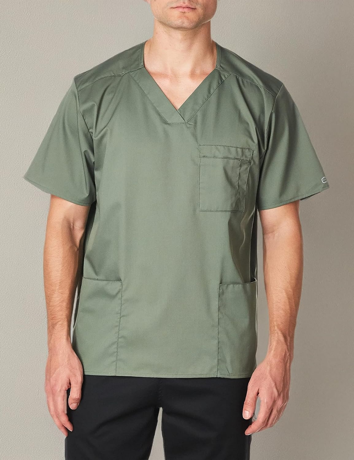 WonderWink Men’s Big Wonderwork Big Men’s V Neck Scrub Top(Olive)