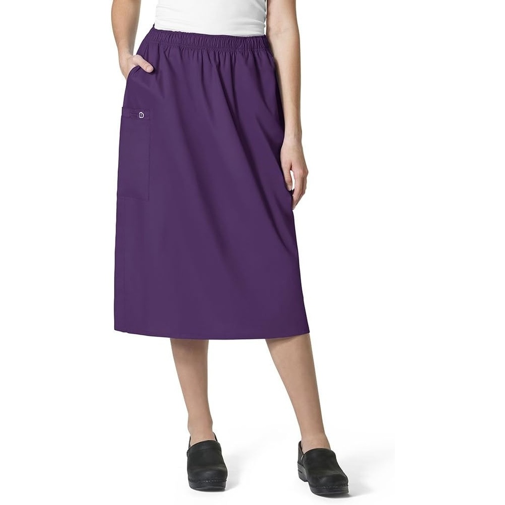 WINK WonderWORK Women’s Pull On Cargo Skirt(Eggplant)