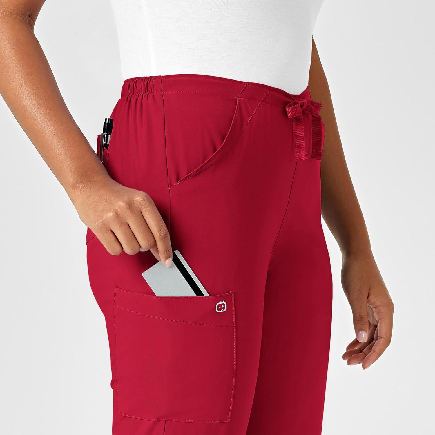 WonderWink Petite Women’s Drawstring Pant(Red)