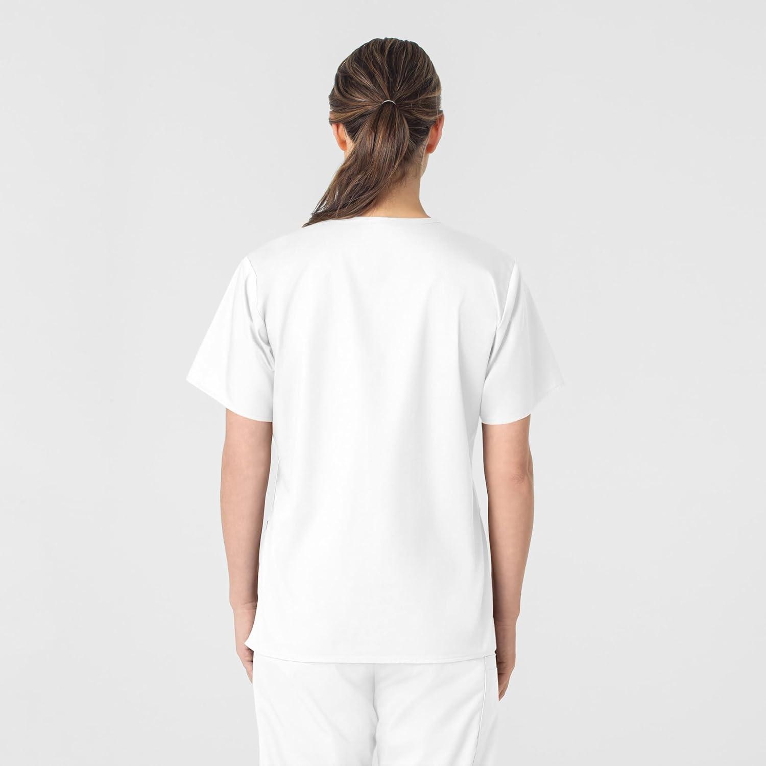 WonderWink Unisex-Adult Unisex V-Neck Top(White)