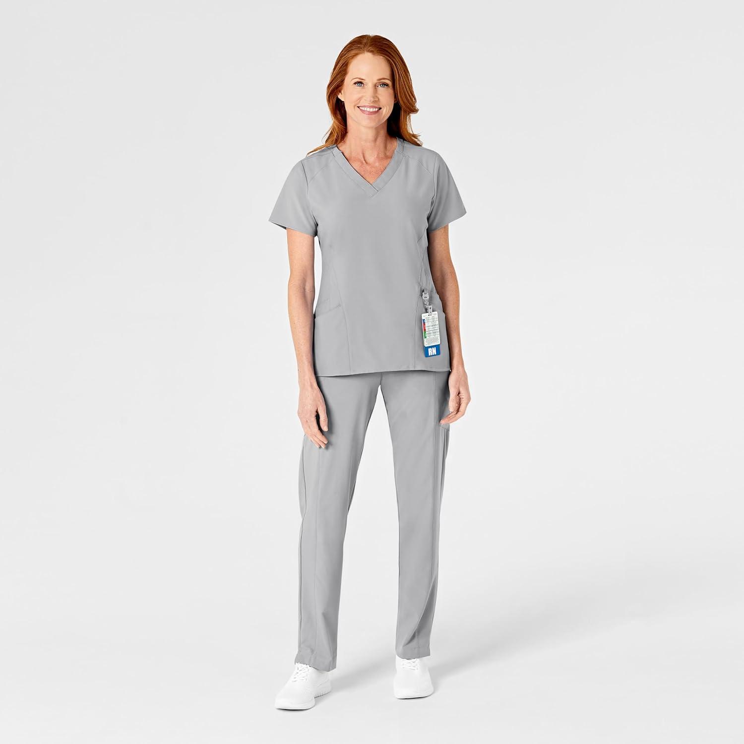 WonderWink womens Women’s Flat Front Cargo Scrub Pant(Grey)