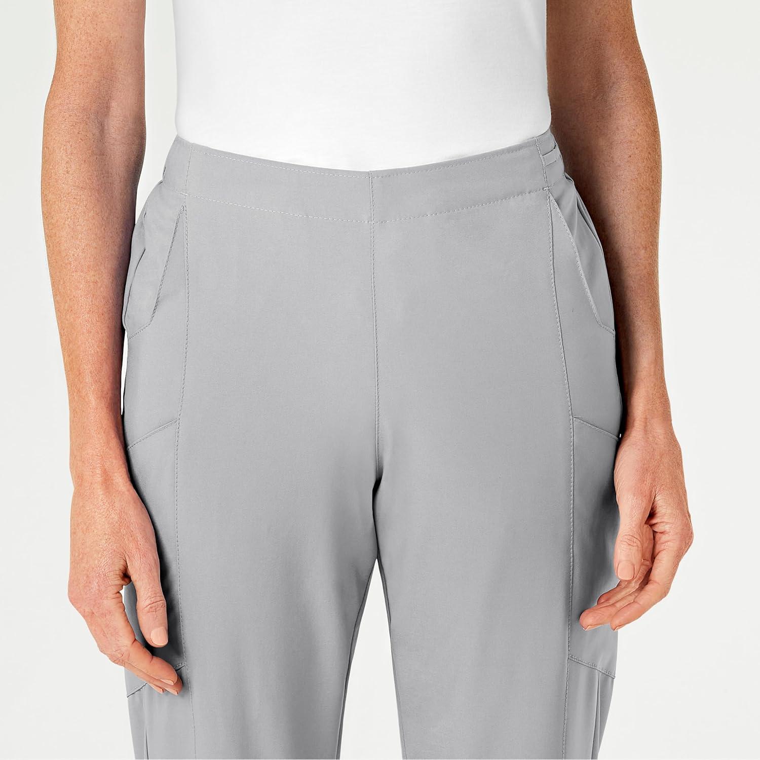 WonderWink womens Women’s Flat Front Cargo Scrub Pant(Grey)