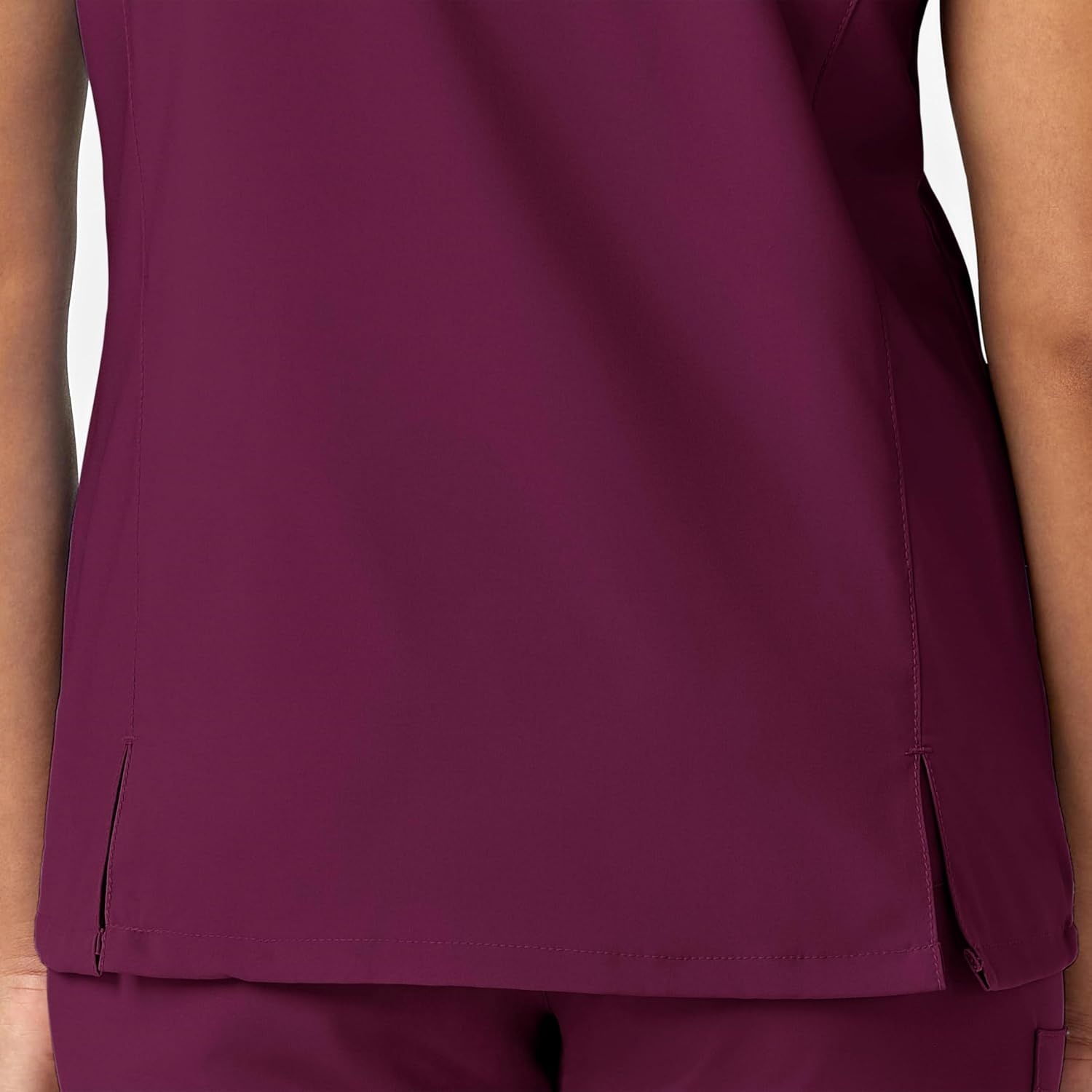 Wink W123 Women’s Y-Neck Wrap Scrub Top(Wine)