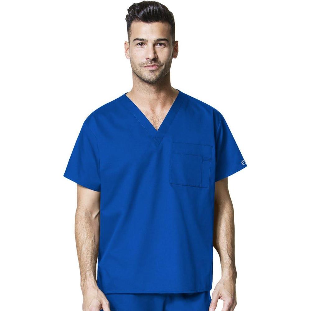 WonderWink Unisex-Adult Unisex V-Neck Top(Royal Blue)