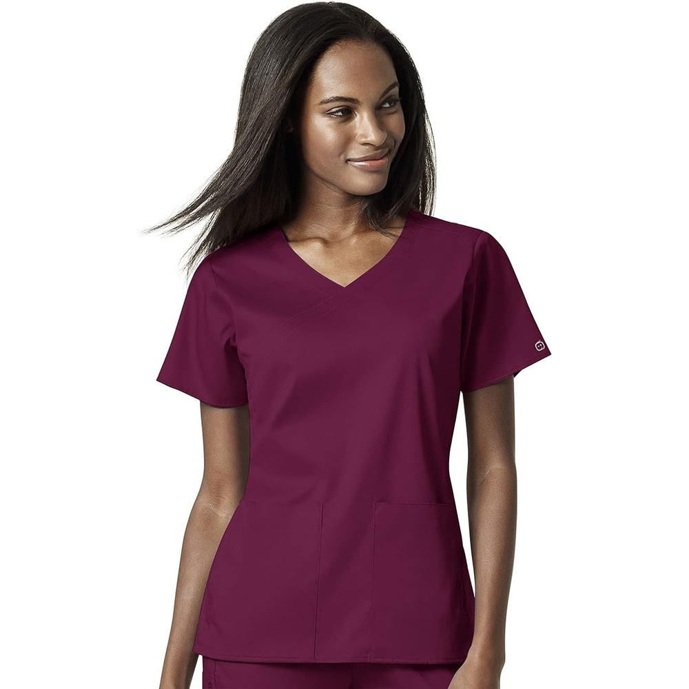 Wink PRO Women’s 4 Pocket Wrap Scrub Top(Teal Blue)
