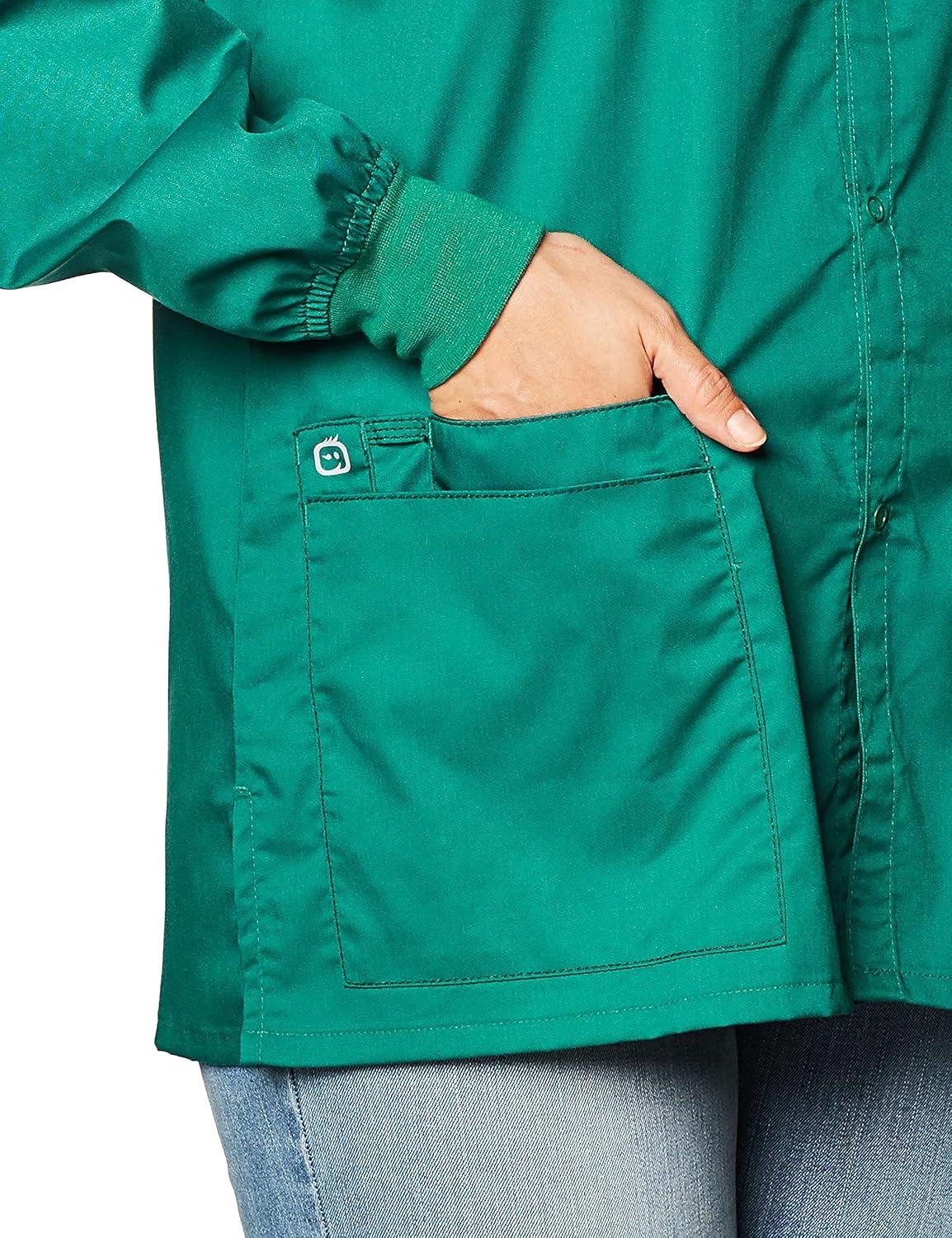 WonderWink womens Snap Front Jacket(Hunter Green)