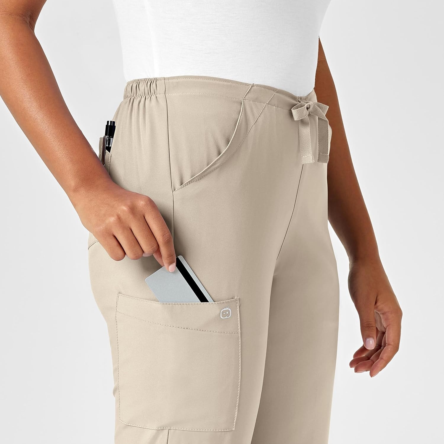 WINK W123 Women’s Drawstring Scrub Pant(Khaki)