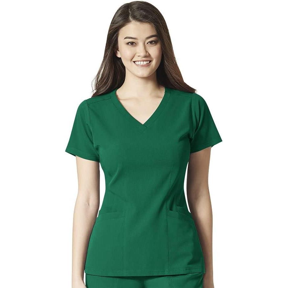 WonderWink Womens Flex Back V-Neck Top(Hunter)