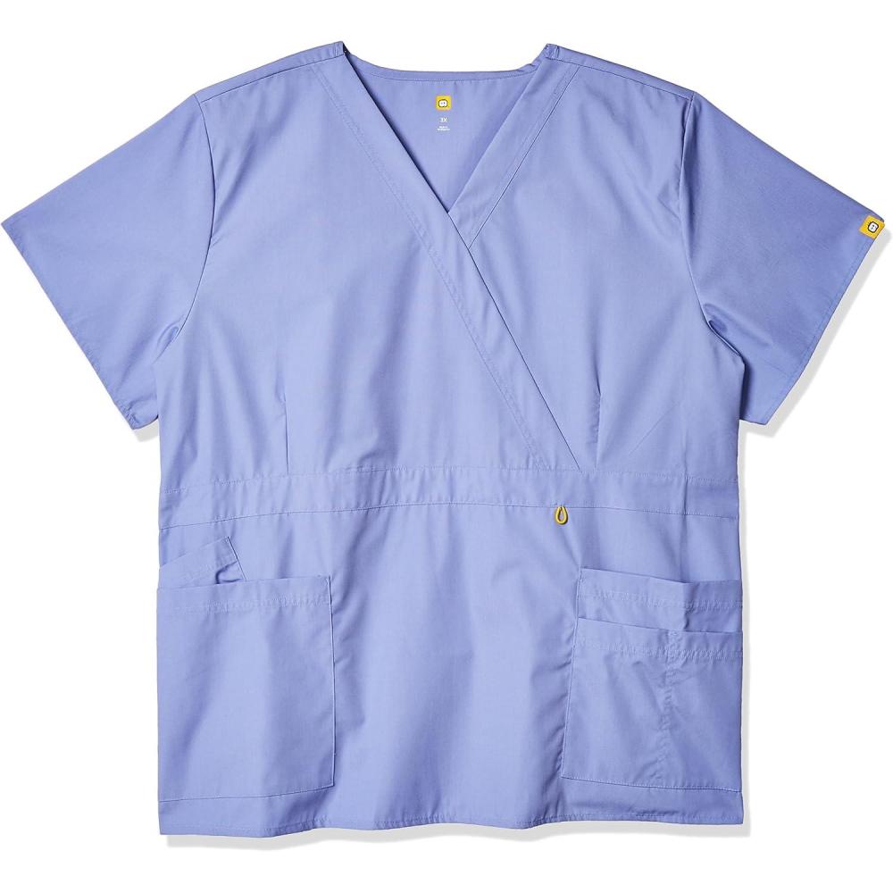 WonderWink Women’s Origins Golf Scrub Top(Ceil Blue)