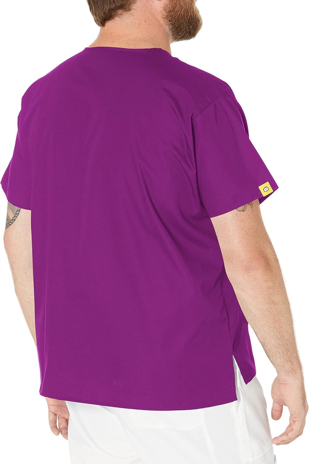 WonderWink Men’s Big The Alpha Unisex V-Neck Scrub Top(Eggplant)