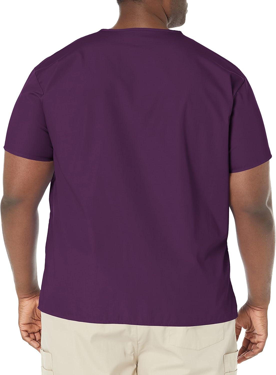 WonderWink Men’s Big The Alpha Unisex V-Neck Scrub Top(Eggplant)