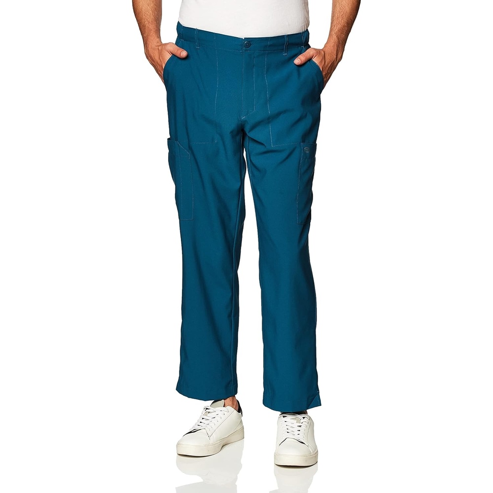 Wink W123 Men’s Flat Front Cargo Scrub Pant(Caribbean Blue)